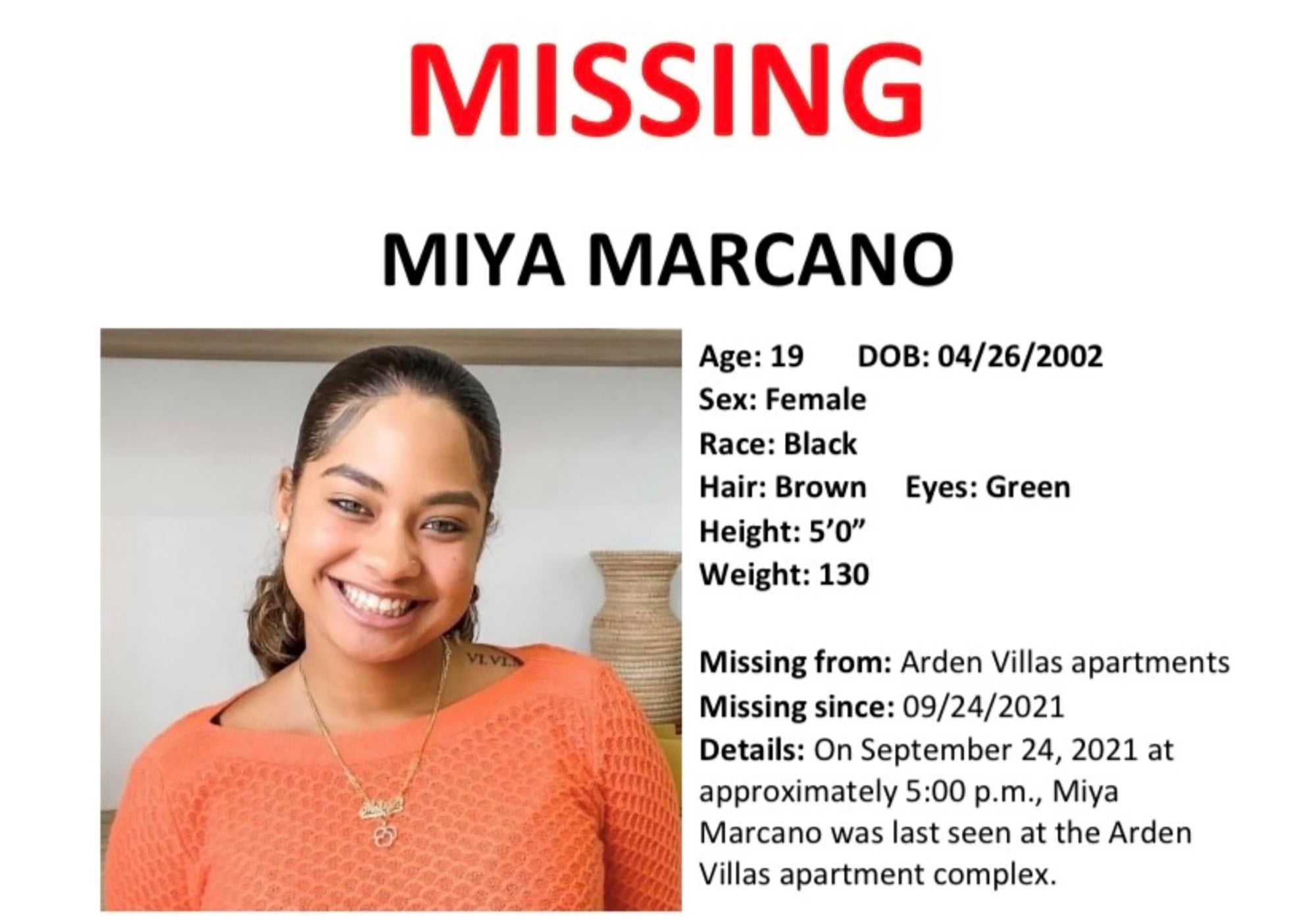 FLORIDA-ESTUDIANTE DESAPARECIDA