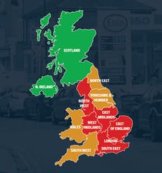 Map shows areas hit hardest by UK’s fuel crisis as panic buying continues