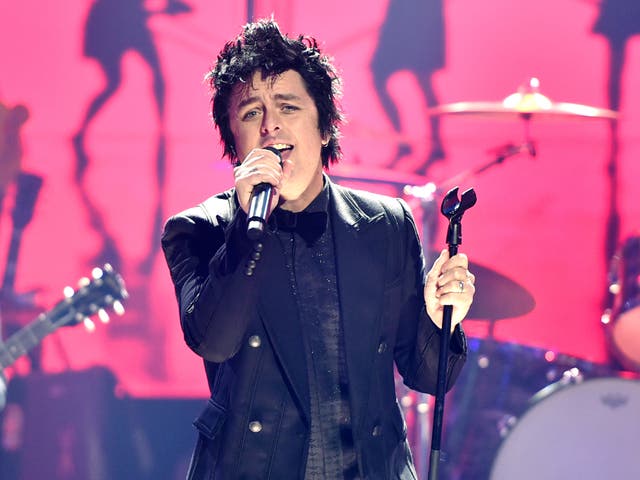 <p>Billie Joe Armstrong of Green Day performs in Los Angeles, California on 23 November 2019</p>