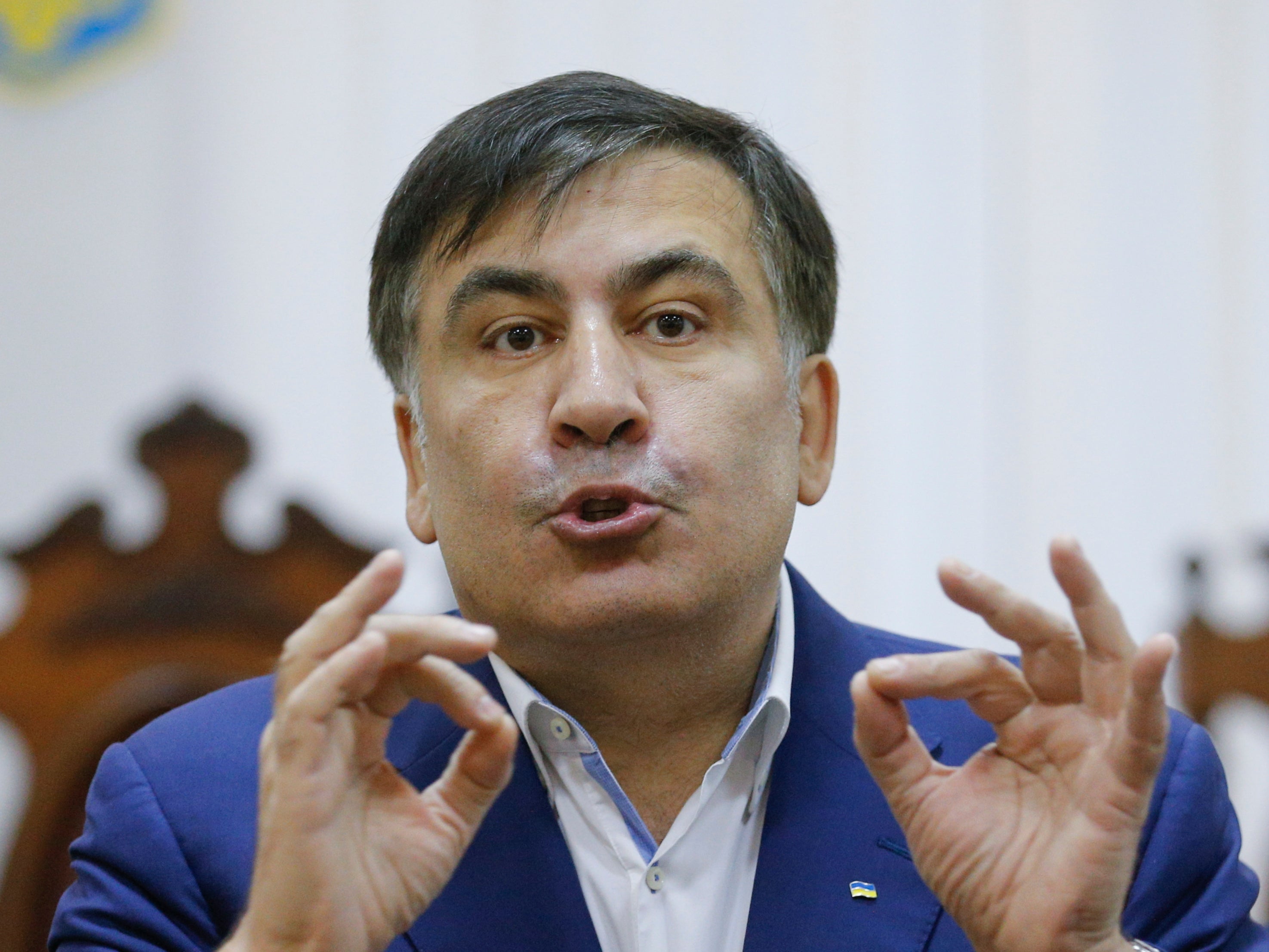 <p>Mr Saakashvili had urged supporters to vote for anyone other than the ruling Georgian Dream party in the local elections</p>