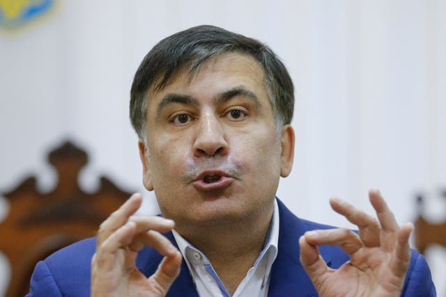 <p>Mr Saakashvili had urged supporters to vote for anyone other than the ruling Georgian Dream party in the local elections</p>