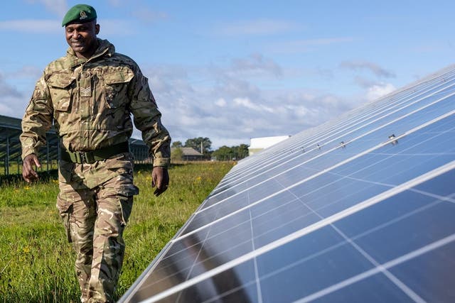 <p>New solar panels at the army’s Defence School of Transport site in Leconfield, East Yorkshire</p>