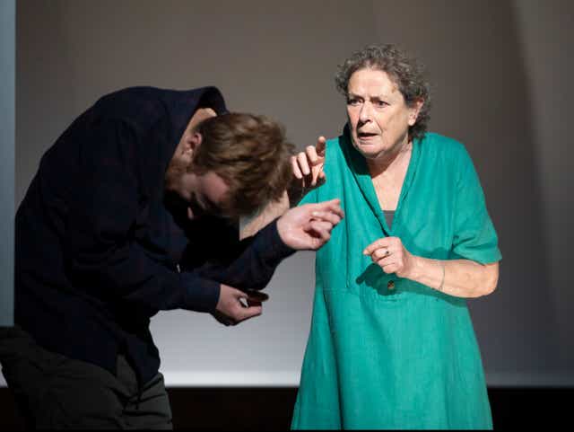 <p>John Heffernan and Linda Bassett in Churchill’s short play</p>
