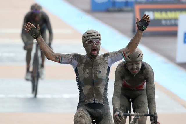<p>Sonny Colbrelli wins a treacherous Paris-Roubaix</p>