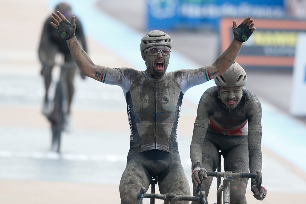 Sonny Colbrelli battles rain and mud to clinch Paris-Roubaix win