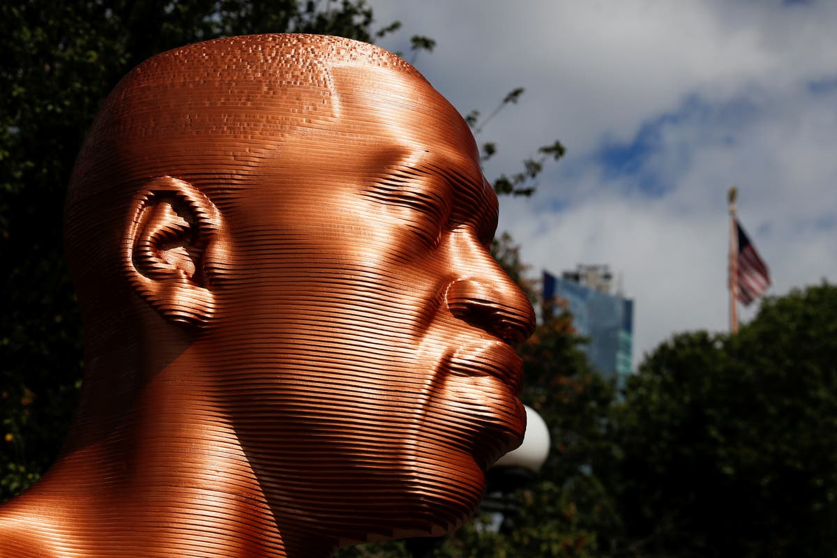 George Floyd statue vandalised in NYC just days after being built