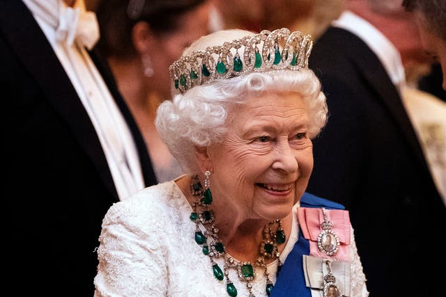 <p>Queen Elizabeth at Buckingham Palace in December 2019</p>