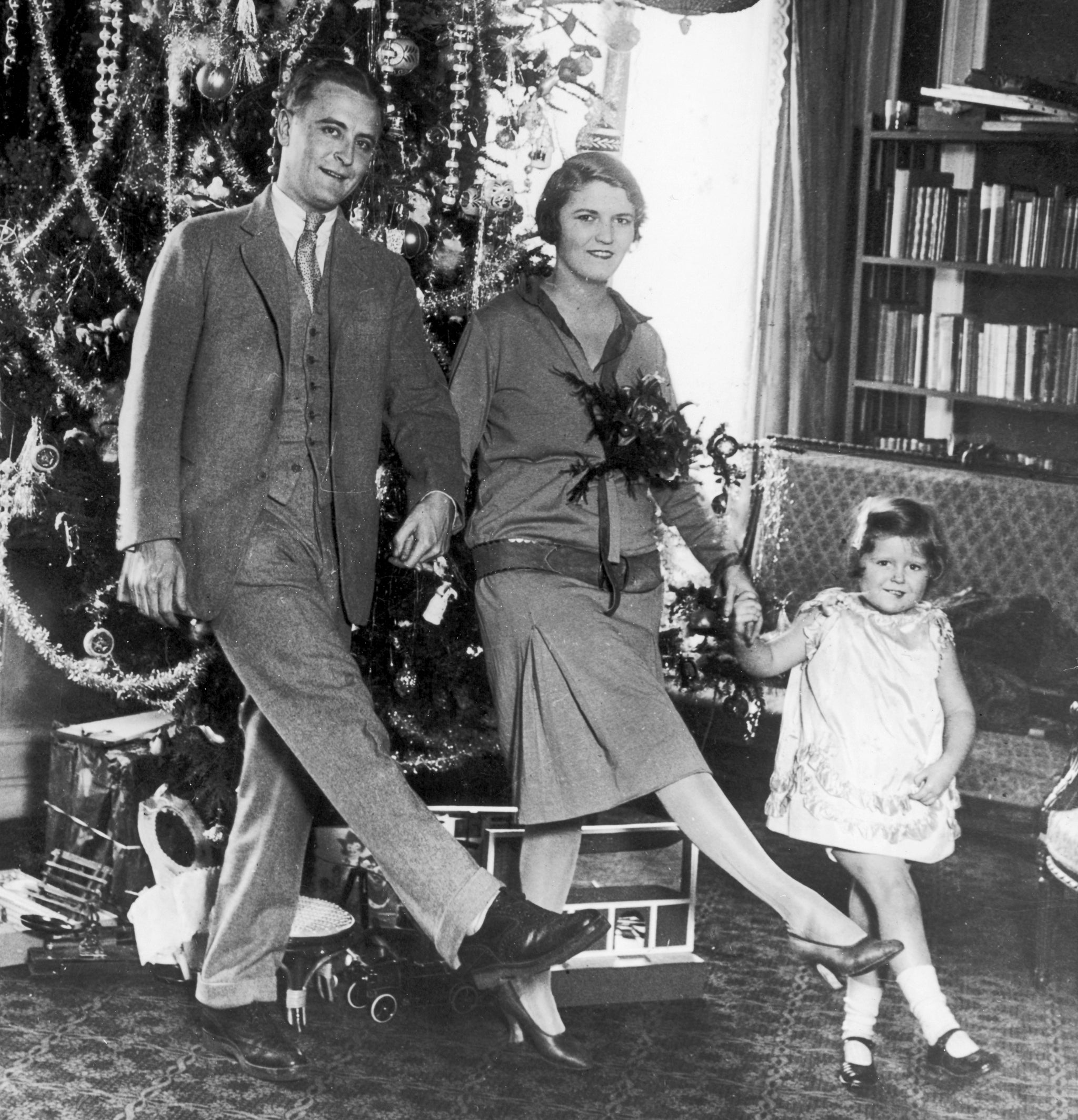 Fitzgerald, Zelda and their daughter Frances dancing at Christmas in Paris