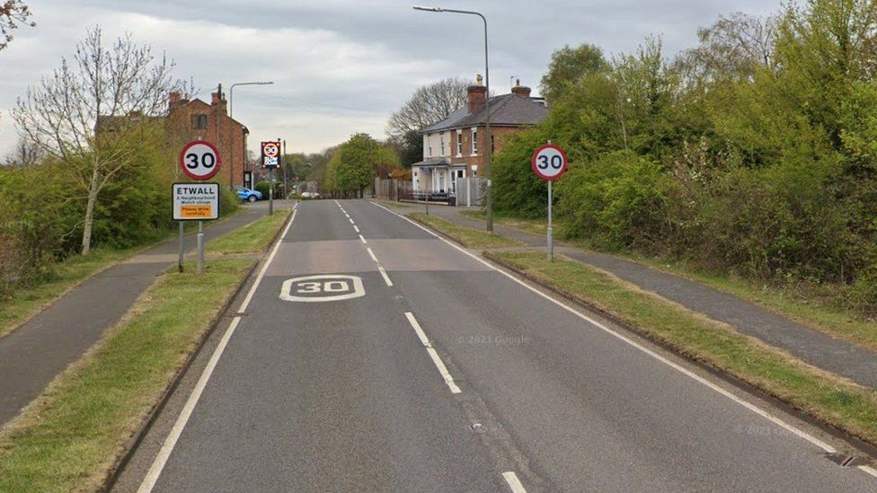 A serving Derbyshire Police officer was arrested after the fatal crash in Egginton Road, Etwall