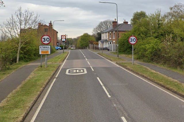 <p>A serving Derbyshire Police officer was arrested after the fatal crash in Egginton Road, Etwall</p>