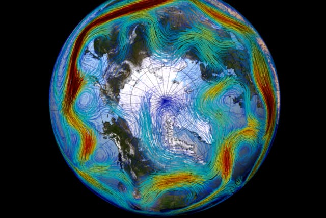 Una visualización de la corriente en chorro del Atlántico norte