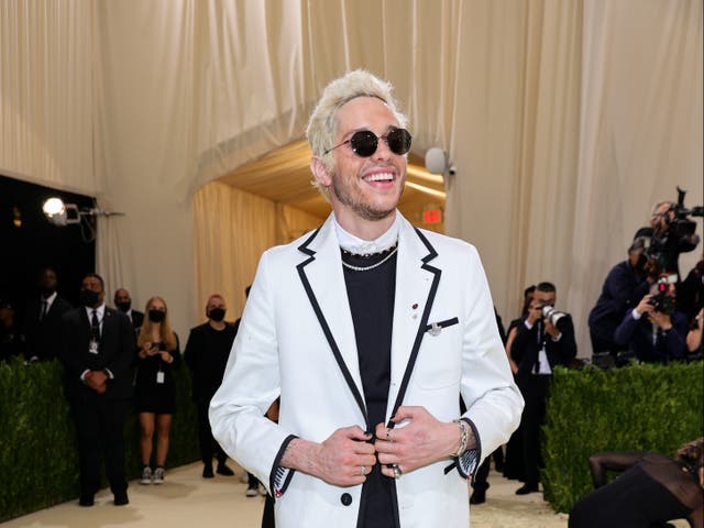 <p>Pete Davidson reflects on Met Gala outfit</p>