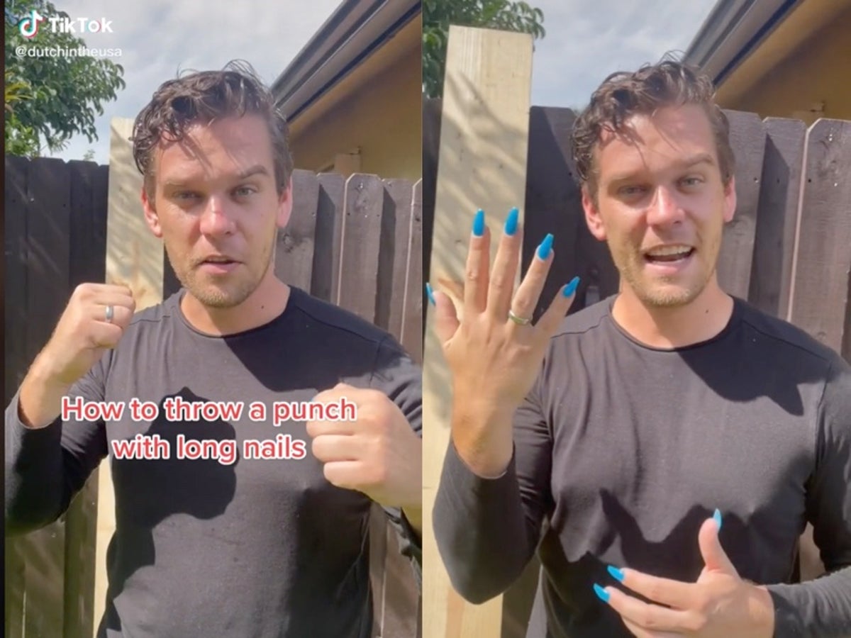 Former royal marine demonstrates how to throw a punch with acrylic nails on  | The Independent