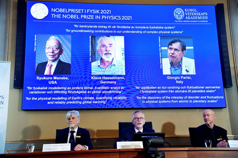 <p>The Nobel Prize for Physics was awarded to Syukuro Manabe, Klaus Hasselmann and Giorgio Parisi </p>