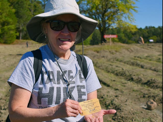 <p>Noreen Wredberg with her valuable find</p>