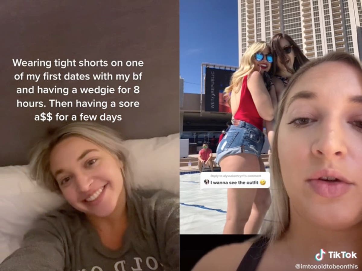 Woman reveals wedgie from too-tight jean shorts caused her to be