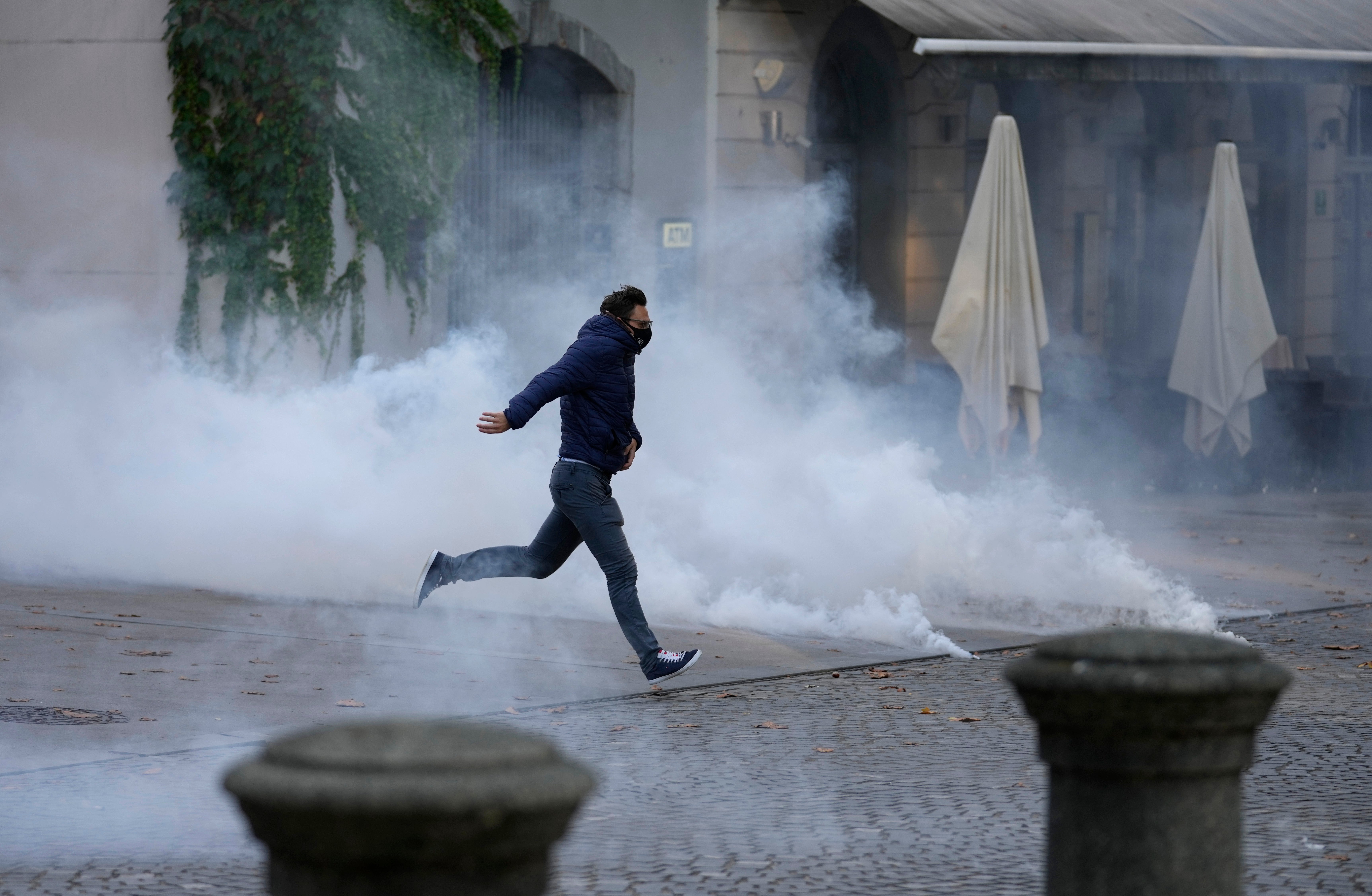 Virus Outbreak Slovenia Protest