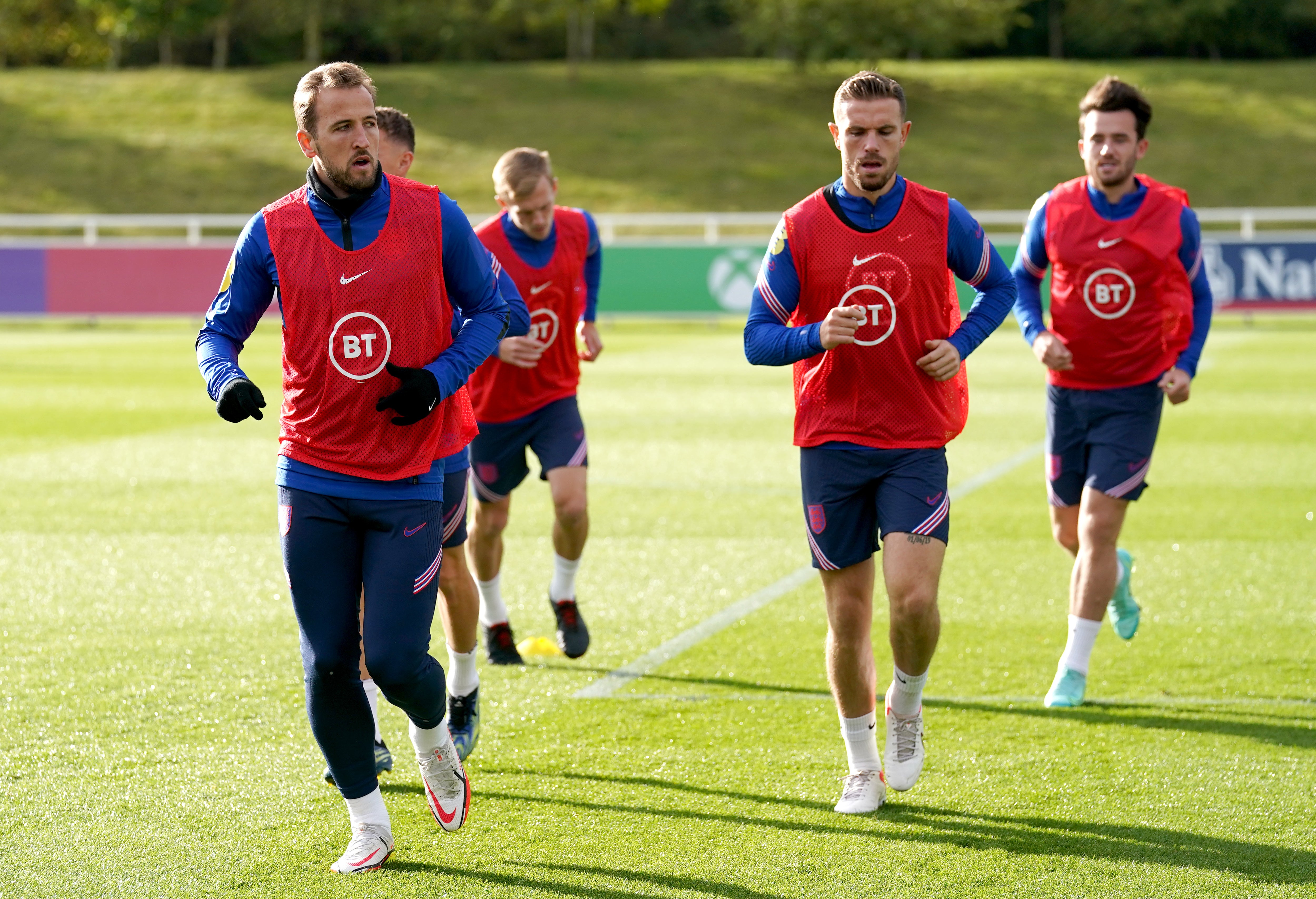 England’s players train at St George’s Park (Nick Potts/PA)