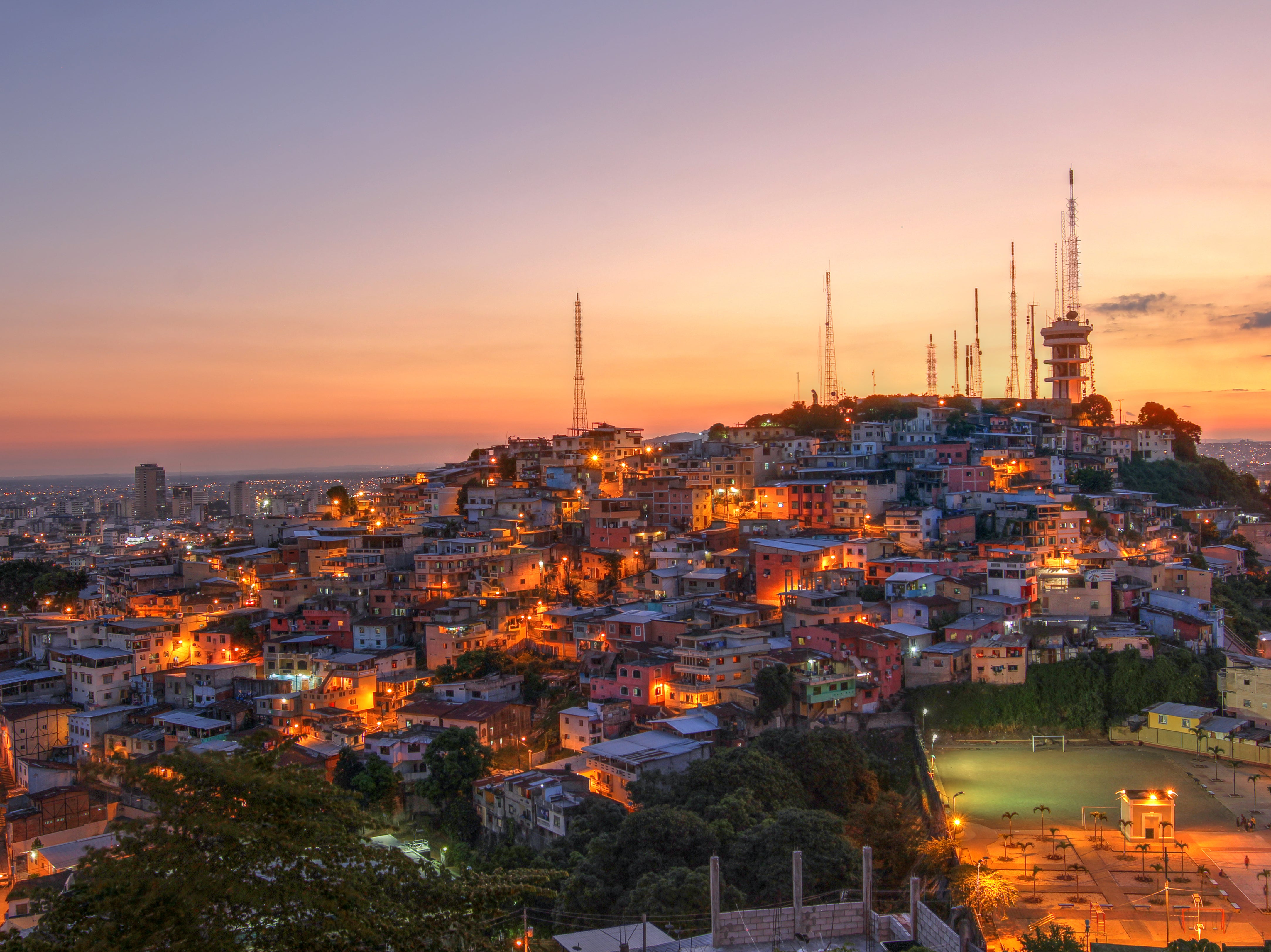 Sunset over Carmel Hill in Guayaquil, Ecuador