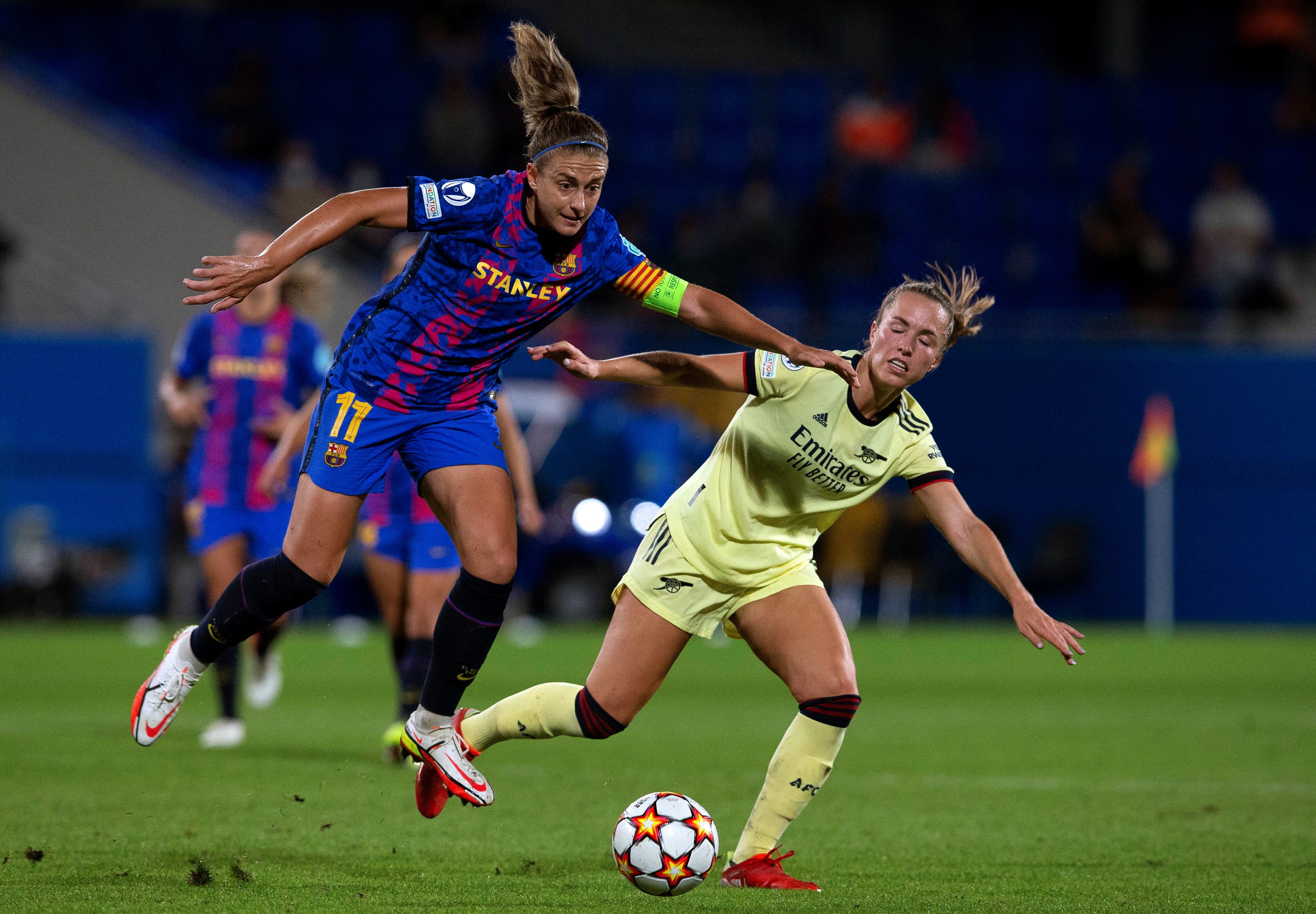 Barcelona’s Alexia Putellas in action against Arsenal’s Lia Joelle Walti