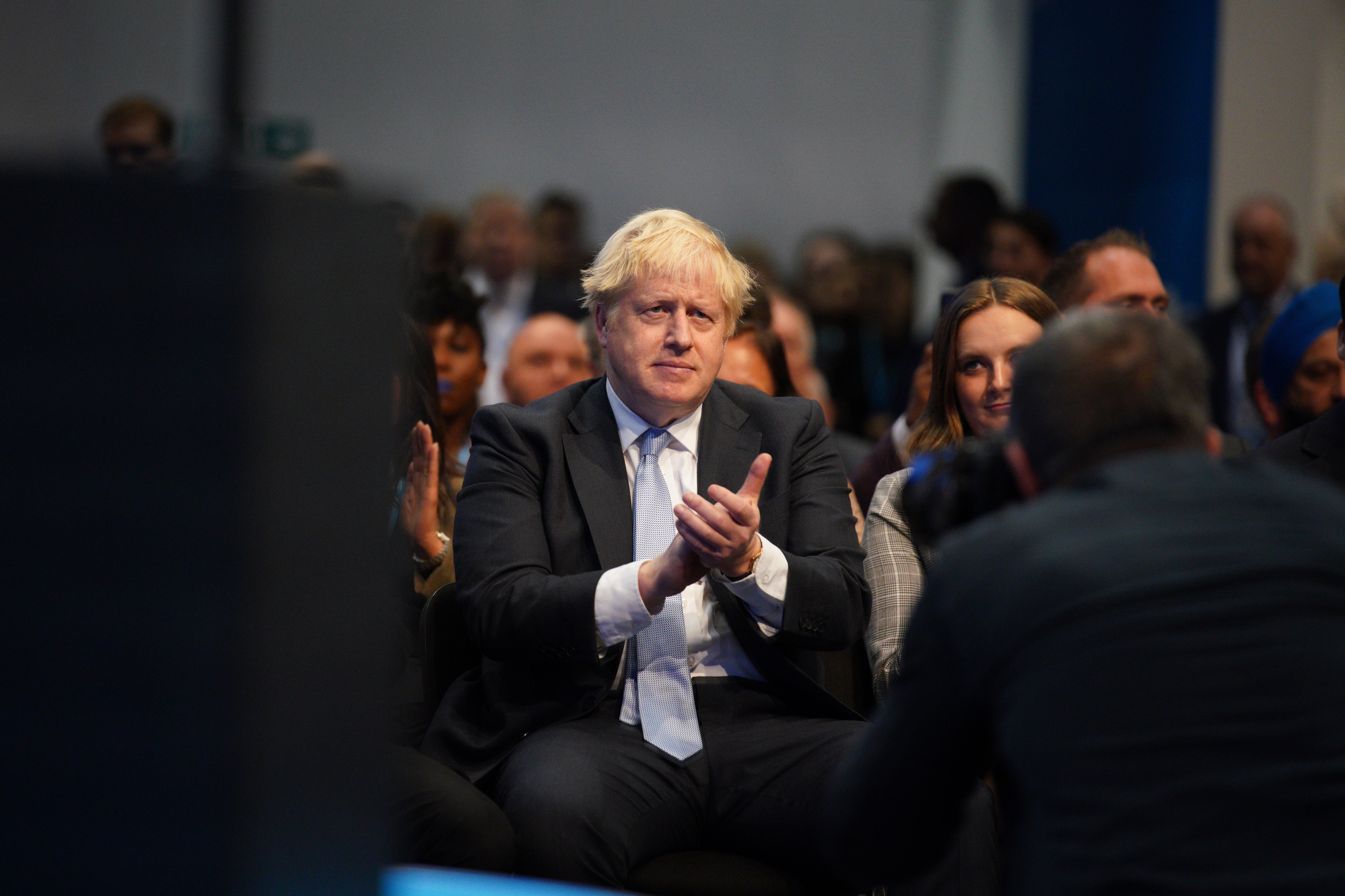 Boris Johson at the Conservative party conference earlier this week.
