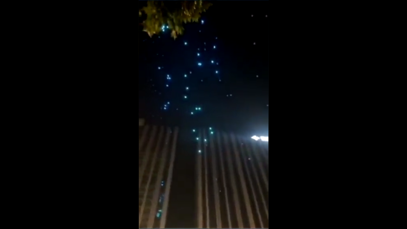 Video of drone light show illuminating night sky goes viral