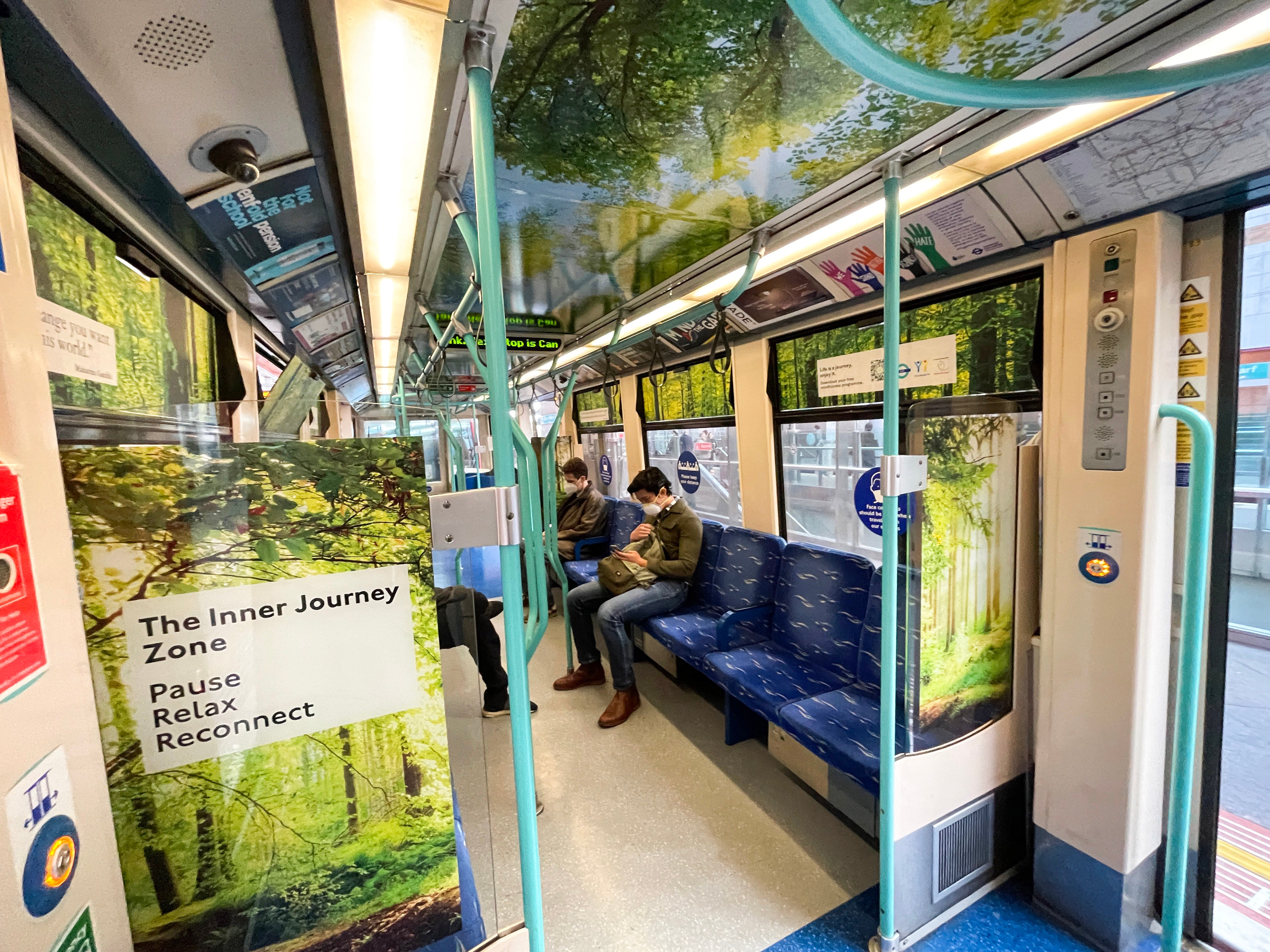 <p>A “chill-out” carriage on London’s Docklands Light Railway train service </p>
