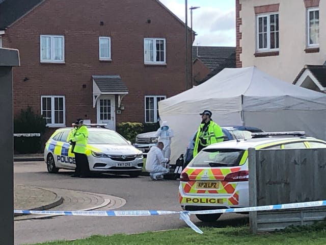 <p>Two off-duty police officers risked their lives to tackle a knifeman who stabbed one man to death and injured two other people in Gloucestershire</p>
