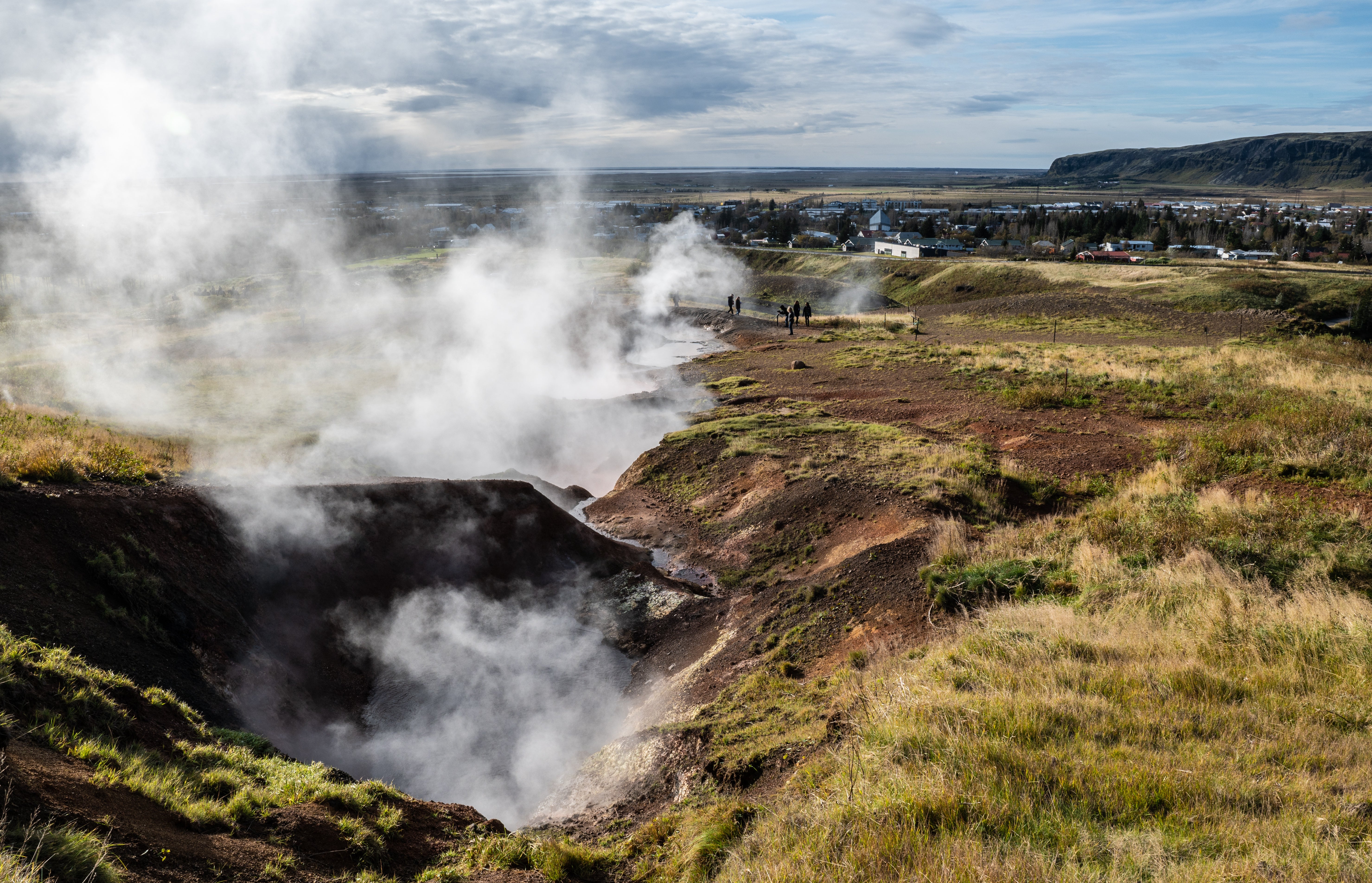 Hot springs let off steam in southern Iceland