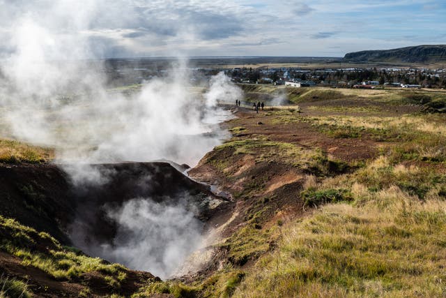 <p>Hot springs let off steam in southern Iceland</p>