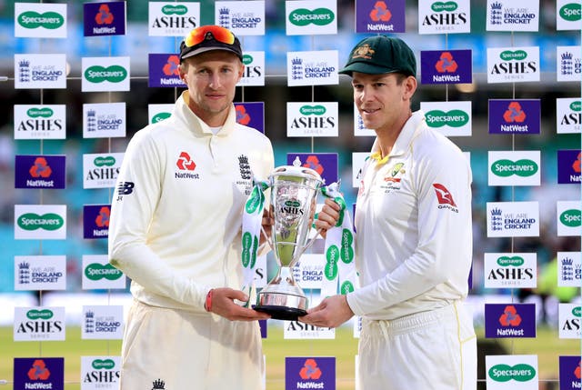 England captain Joe Root, left, is yet to commit to the Ashes tour but Australia counterpart Tim Paine is bullish it will go ahead (Mike Egerton/PA)