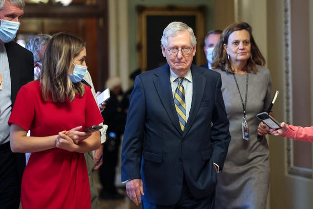 <p>Minority Leader Mitch McConnell says he’s done negotiating with Democrats on the issue </p>