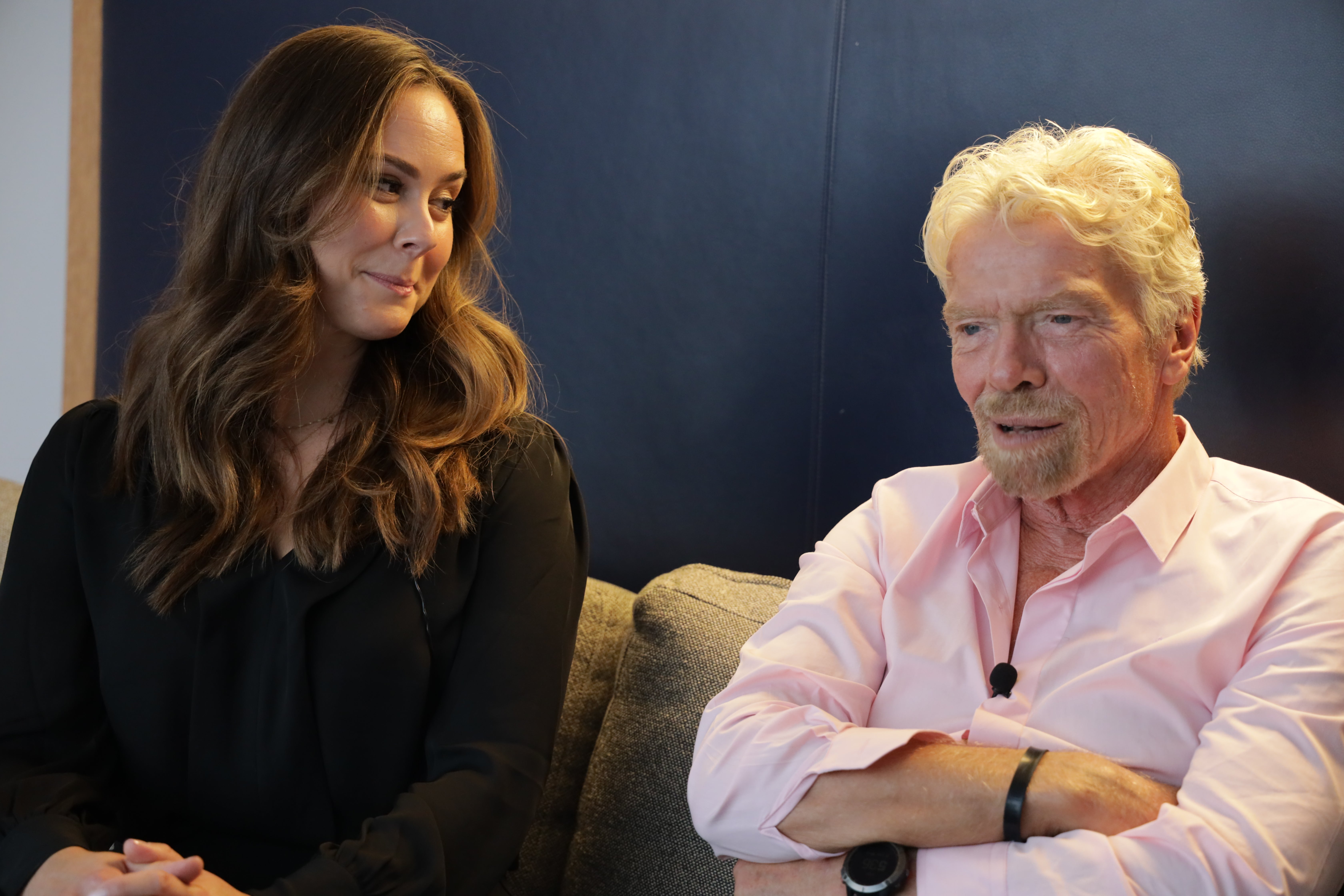 RBIJ CEO Celia Ouellette and Virgin Group founder Sir Richard Branson discuss abolishing the death penalty in New York City, on 6 October, 2021.