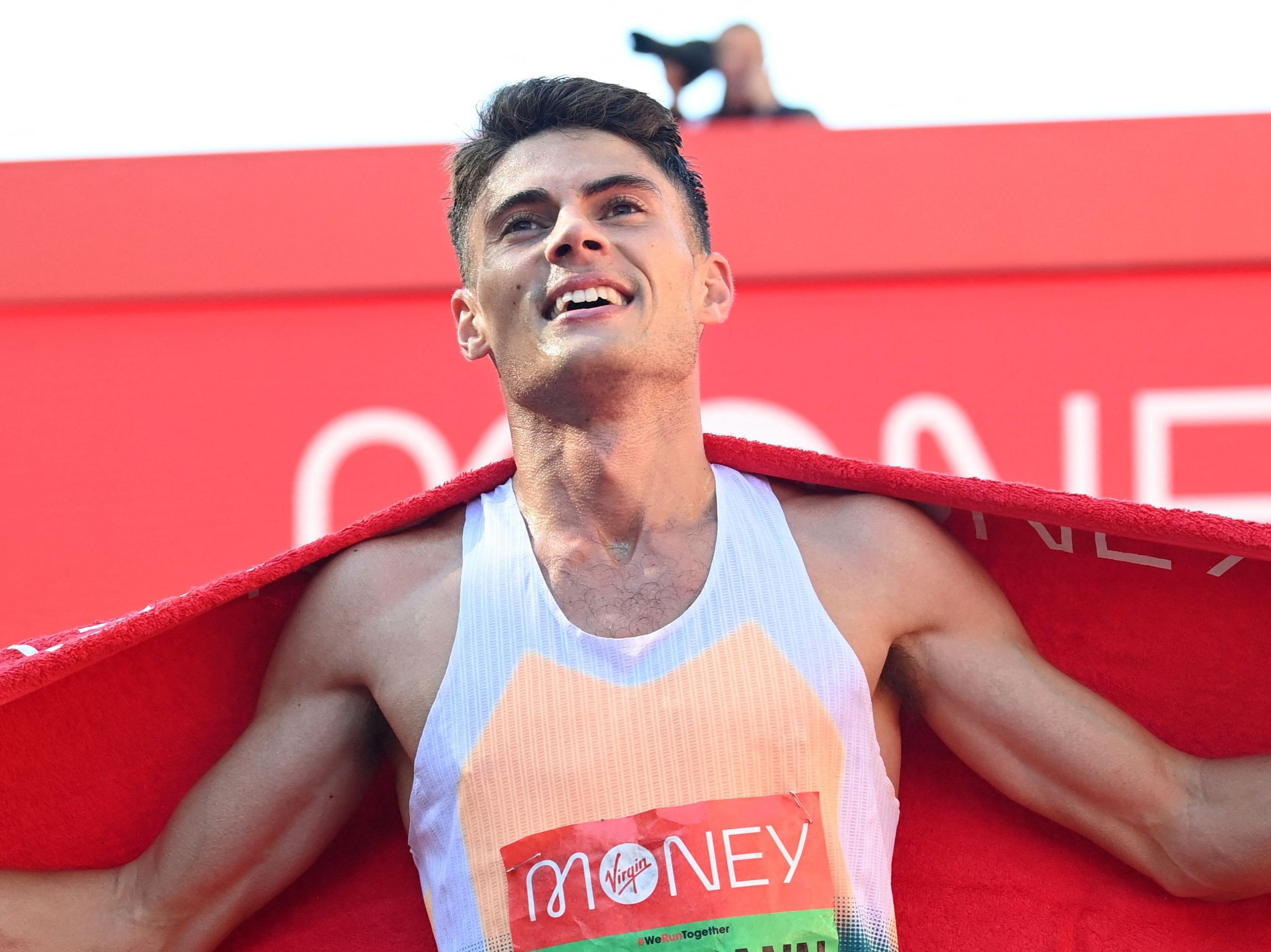 Phil Sesemann poses after finishing as the top Briton at the 2021 London Marathon