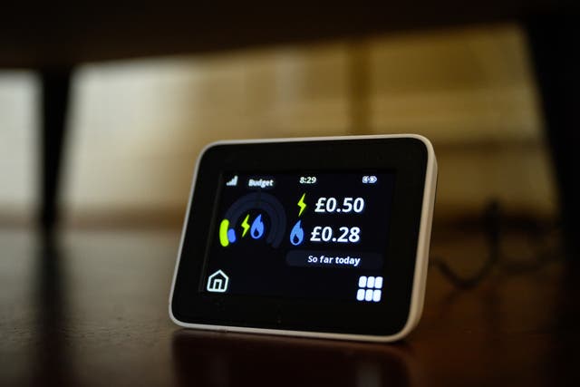 <p>A domestic smart energy meter displays current usage in London</p>