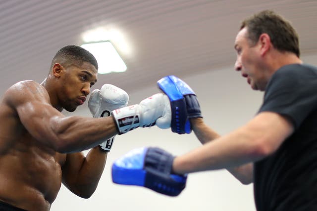 <p>Anthony Joshua during his time fighting under Rob McCracken</p>