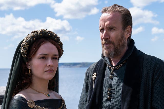 <p>Olivia Cooke as Alicent Hightower and Rhys Ifans as Otto Hightower in ‘House of the Dragon’</p>