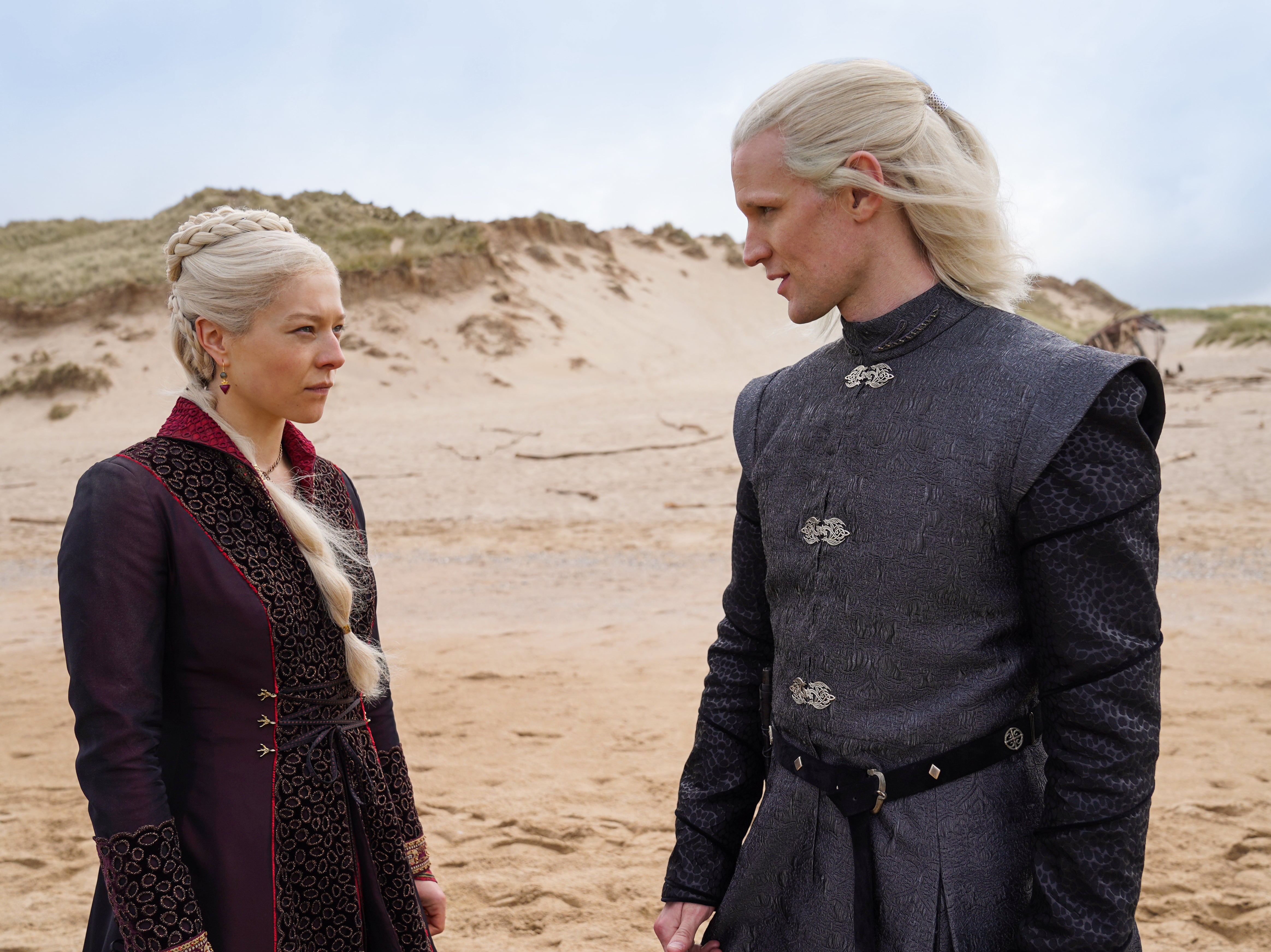 Blonde ambition: Emma D’Arcy as Rhaenyra Targaryen and Matt Smith as Daemon Targaryen in ‘House of the Dragon’