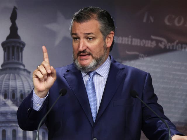 <p>Sen Ted Cruz (R-TX) speaks during a news conference</p>