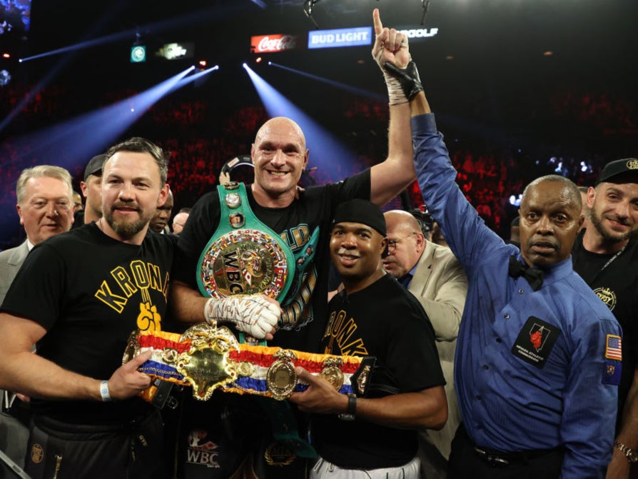 Fury’s victory over Wilder in February 2020 saw him claim the WBC and Ring magazine belts