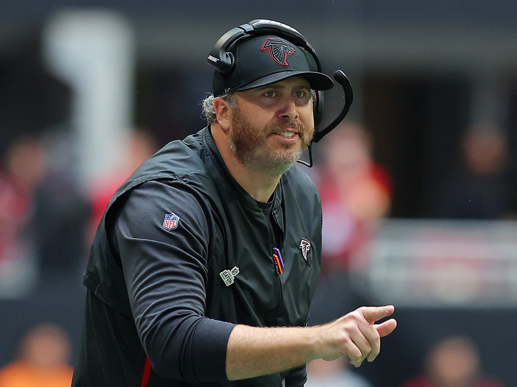 Head coach Arthur Smith of the Atlanta Falcons will face a tough test in the shape of the Jets defense
