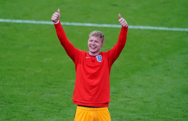 Aaron Ramsdale is still waiting to make his England debut despite being part of the Euro 2020 squad. (Mike Egerton/PA)