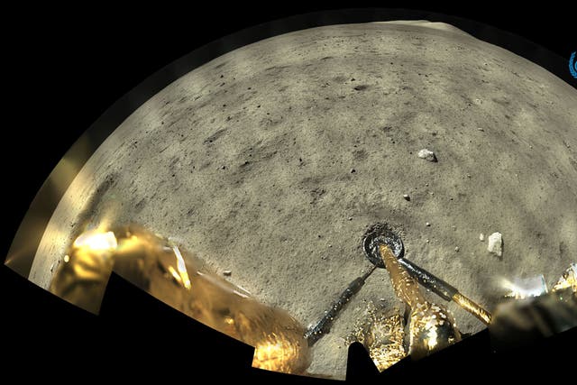 <p>File: Picture taken of the Chang’e-5 spacecraft after landing on the Moon</p>