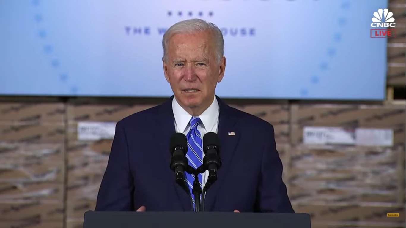 President Joe Biden speaking in Elk Grove Village on Thursday