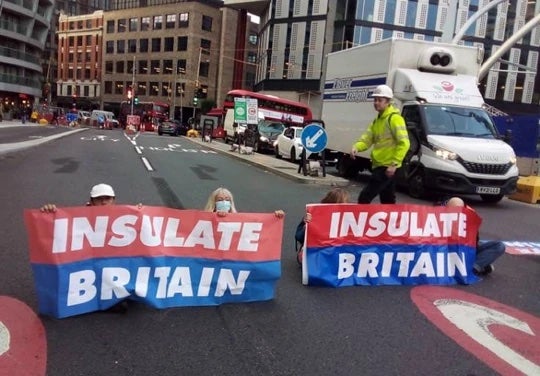 The climate activists blocked Old Street roundabout in central London