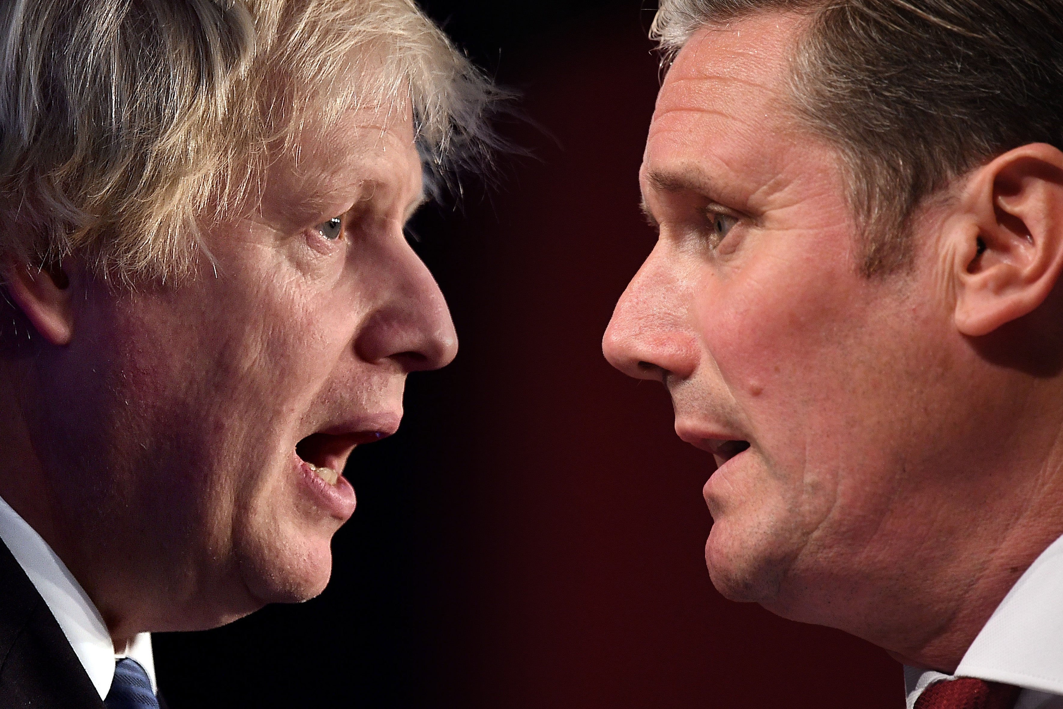 Tilting axis: Boris Johnson and Keir Starmer