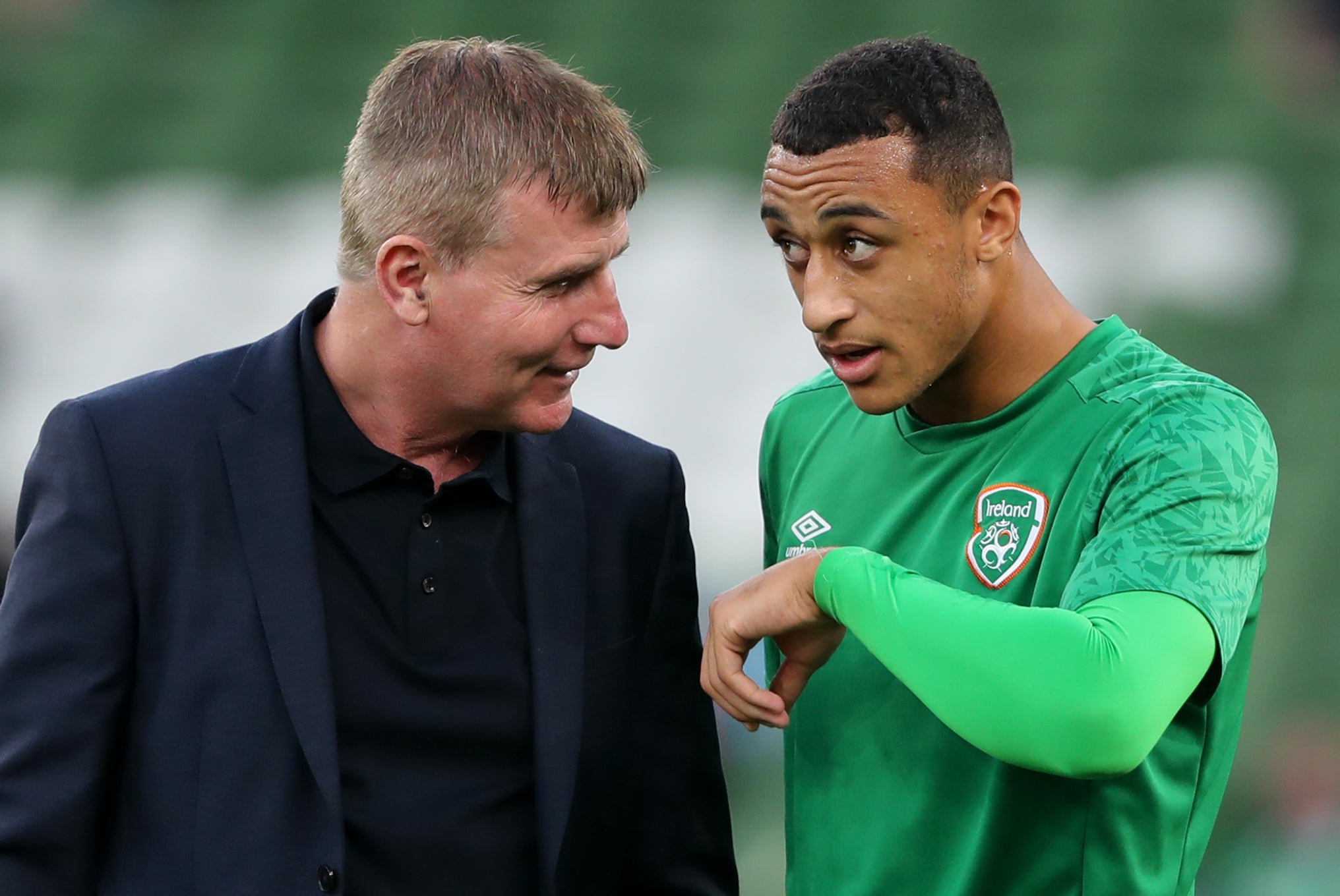 Republic of Ireland striker Adam Idah (right) is yet to open his senior international account (Niall Carson/PA)