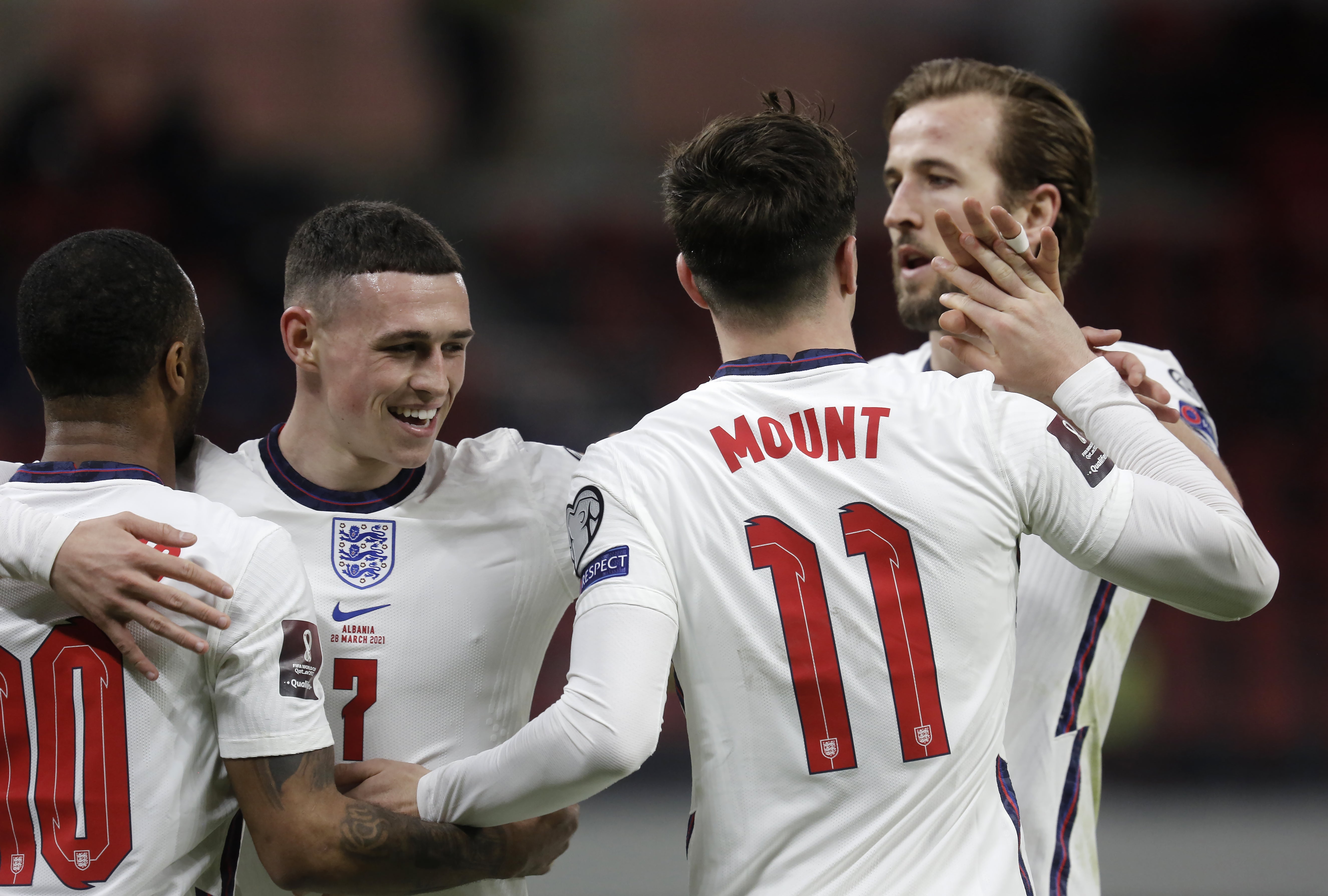 England players Raheem Sterling, Phil Foden, Mason Mount and Harry Kane have been nominated for the Ballon d’Or (Florian Abazaj/PA)