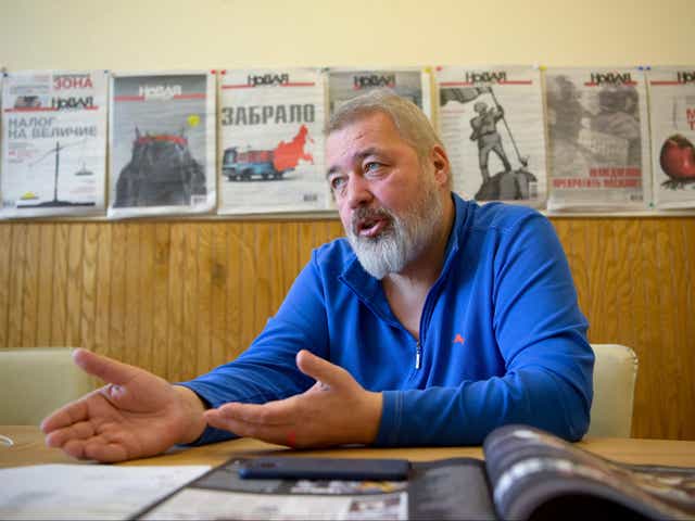 <p>Dmitry Muratov, editor-in-chief of Russian investigative newspaper Novaya Gazeta</p>