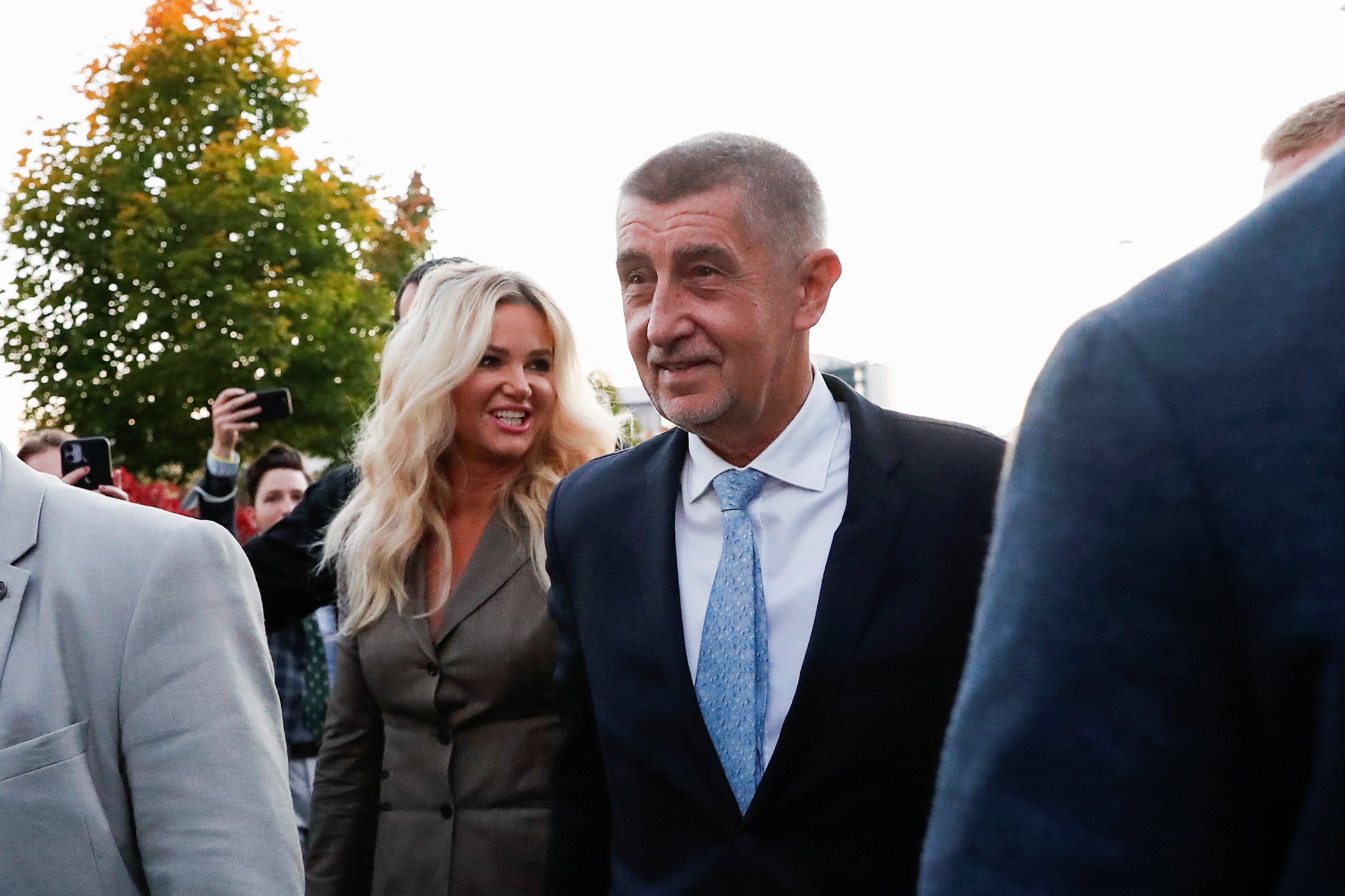 Czech prime minister and leader of ANO party Andrej Babis and his wife Monika Babisova